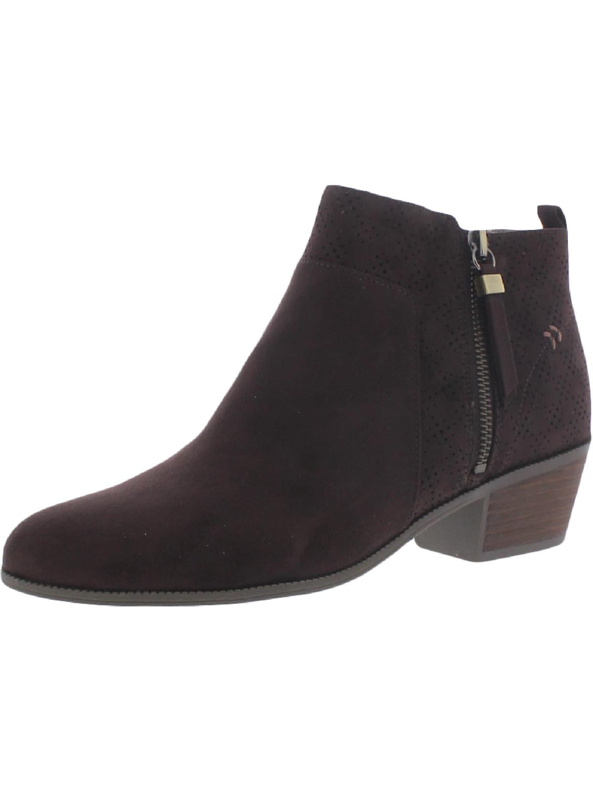 Dr. Scholl's Shoes Womens Brianna Faux Suede Stacked Heel Dress Boots