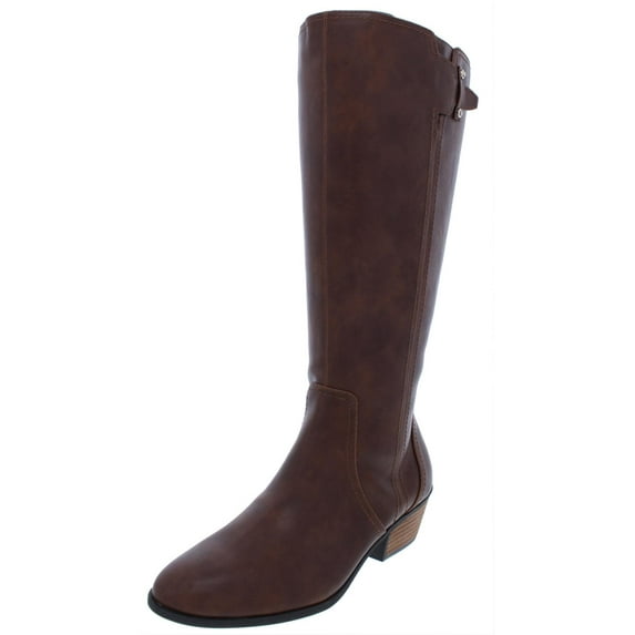 Dr. Scholl's Shoes Womens Brilliance Wide Calf Faux Leather Riding Boots