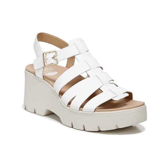 Dr. Scholl's Shoes Womens Check It Out Strappy Ankle Strap Wedge Sandals