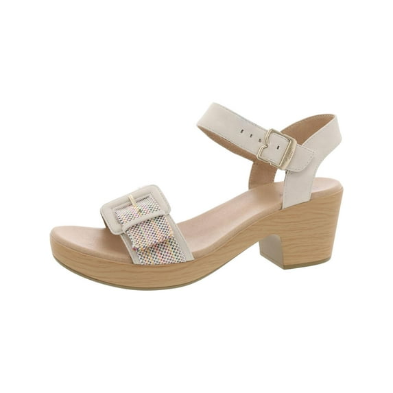 Dr. Scholl's Shoes Womens Felicity Too Mixed Media Faux Leather Ankle Strap