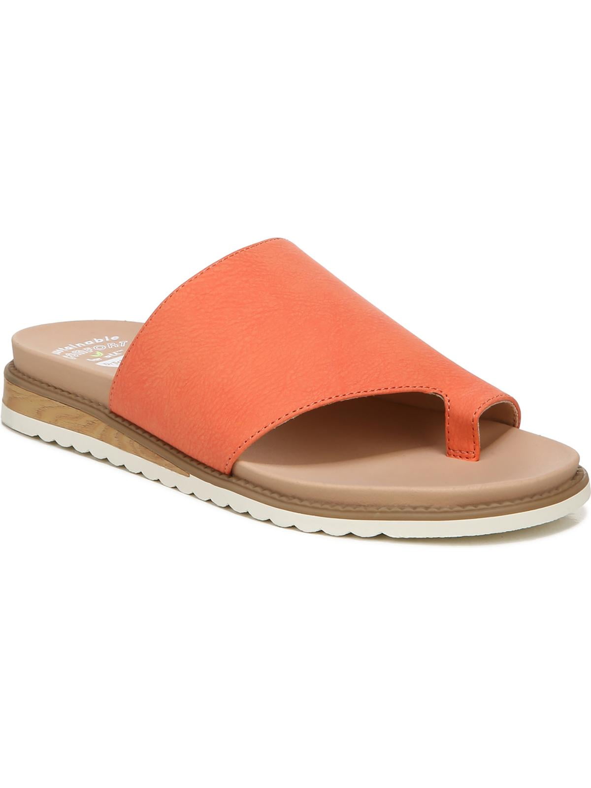 Dr. Scholl s Shoes Womens Island Peace Faux Leather Toe Loop Slide