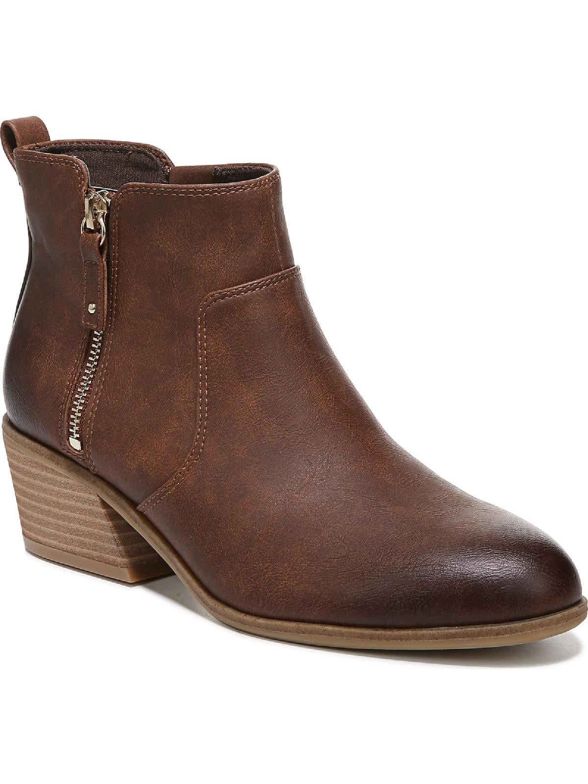 Dr. Scholl's Shoes Womens Lawless Faux Leather Wedge Booties