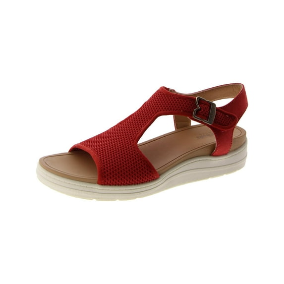 Dr. Scholl's Shoes Womens Time Off Sun Faux Suede Comfort Wedge Sandals