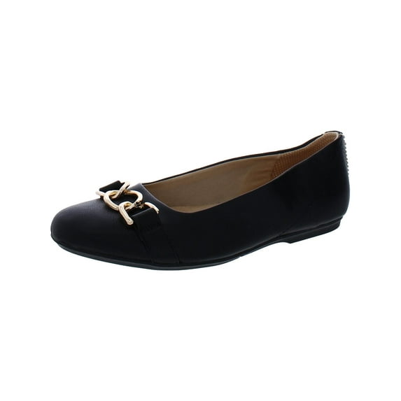 Dr. Scholl's Shoes Women's Wexley Adorn Skimmer Flat Black Smooth 6.5M