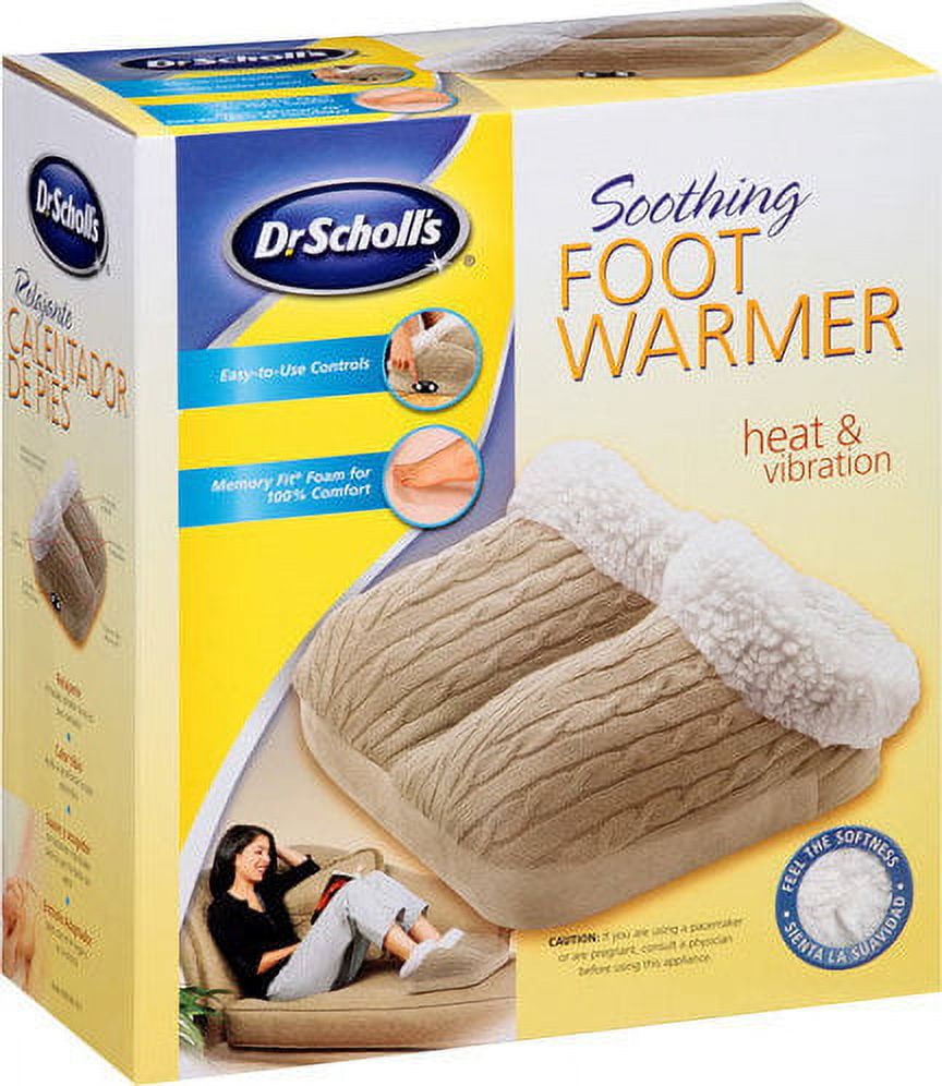Dr Scholl's Soothing Massaging Foot Warmer With Heat & Vibration Massage, Tan