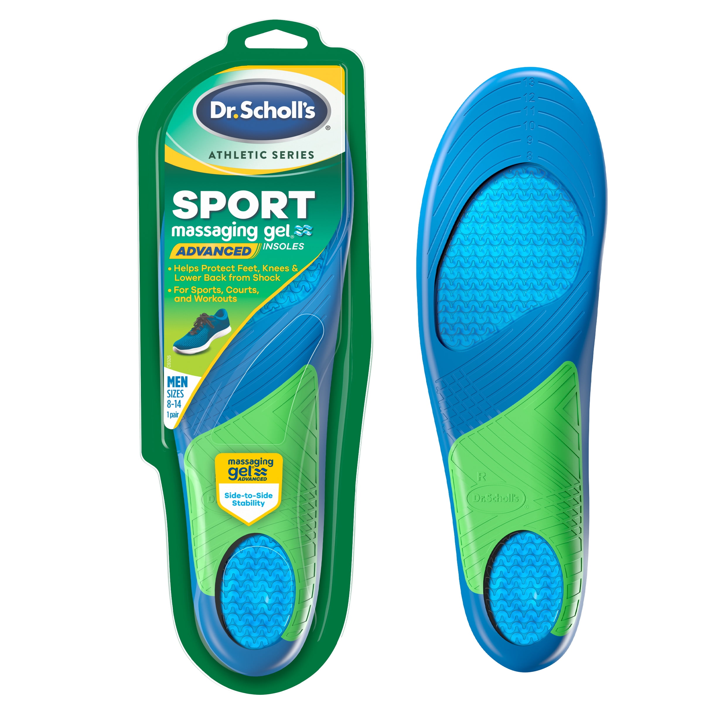 Dr. Scholl s All Sport Fitness Insoles for Men Shoe Sizes 8 14 1 Pair Walmart