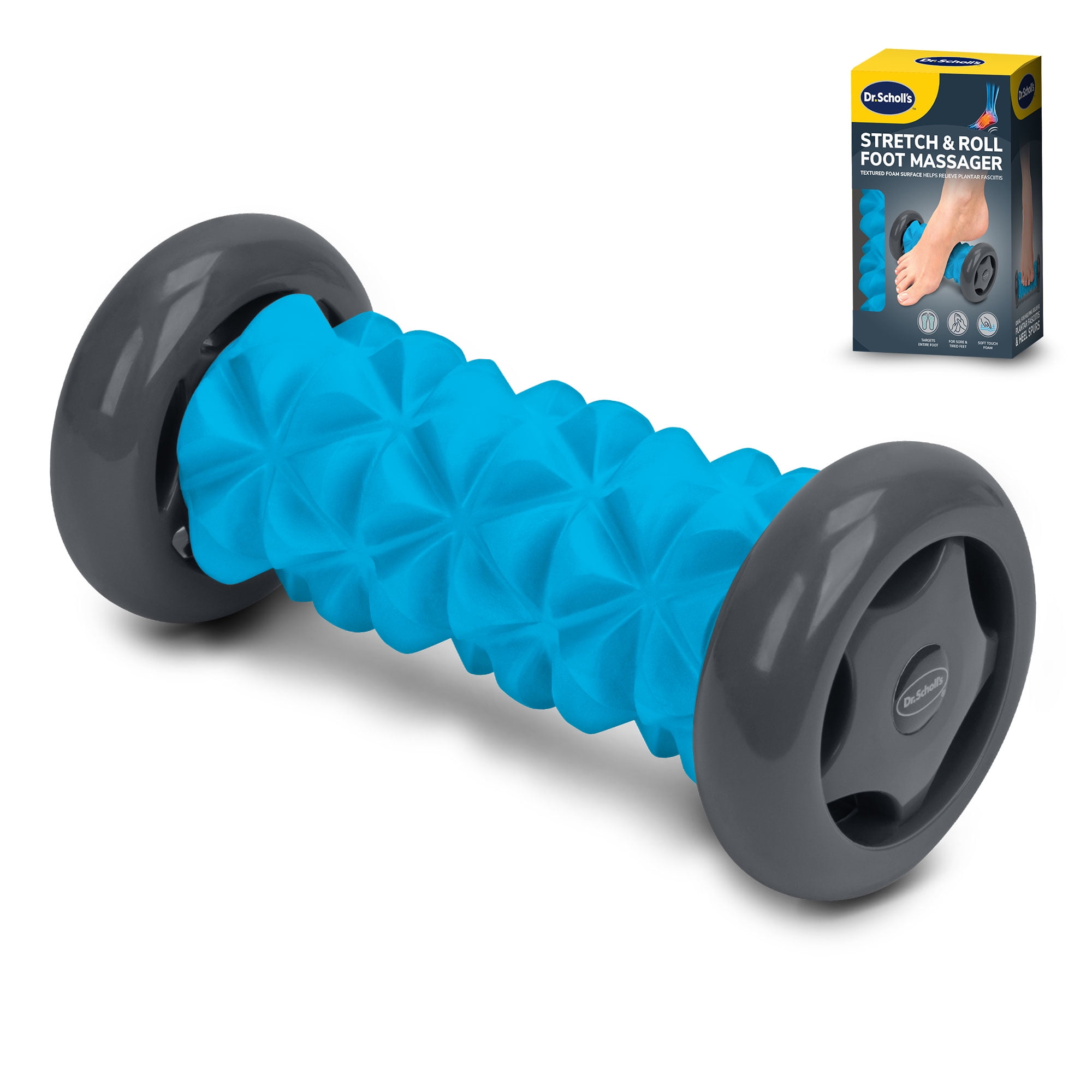 Dr. Scholl's Stretch and Roll Textured Foot Massage Roller for Plantar