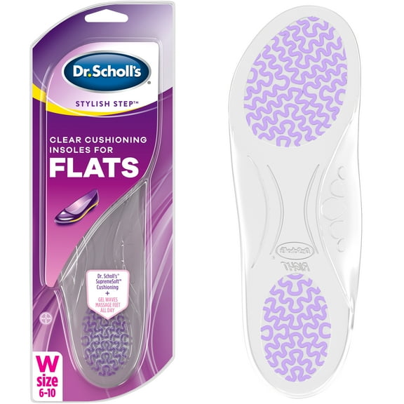Dr. Scholl's Stylish Step Clear Cushioning Insoles for Flats, 1 Pair, Size 6-10