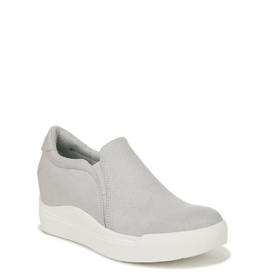 Dr. Scholl's Time Off Wedge Women's Fashion Sneakers Grey Microfiber Perf