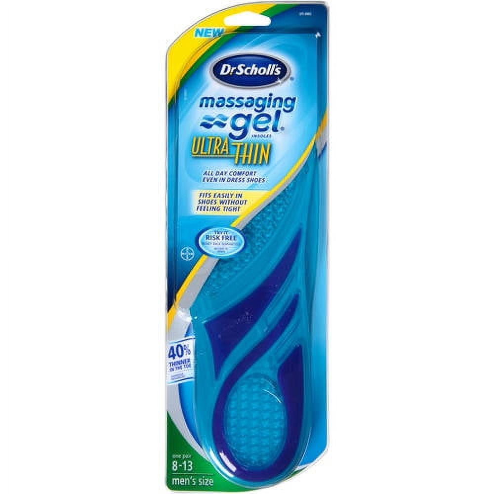 Scholl's Ultra-Thin Men Massaging Gel Insoles, Size 8-13