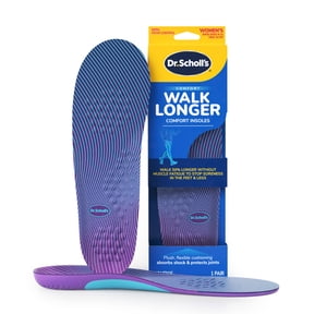 Dr. Scholl's Walk Longer Insoles, Comfortable Plush Foam Inserts for Women, Sizes 6-10