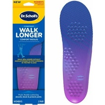 Dr. Scholl's Walk Longer Insoles, Comfortable Plush Foam Inserts Women's Shoe Sizes 6-10, 1 Pair