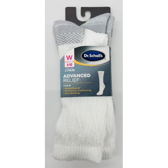 Dr. Scholl's Women's Advanced Relief Crew Socks with BlisterGuard 2 Pack