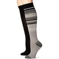 thumbnail image 1 of Dr. Scholl's Women's American Lifestyle Collection Graduated Compression Socks 2 Pair, Black/Grey, Grey, Shoe Size: 4-10 (DSW22175K2U4001), 1 of 5