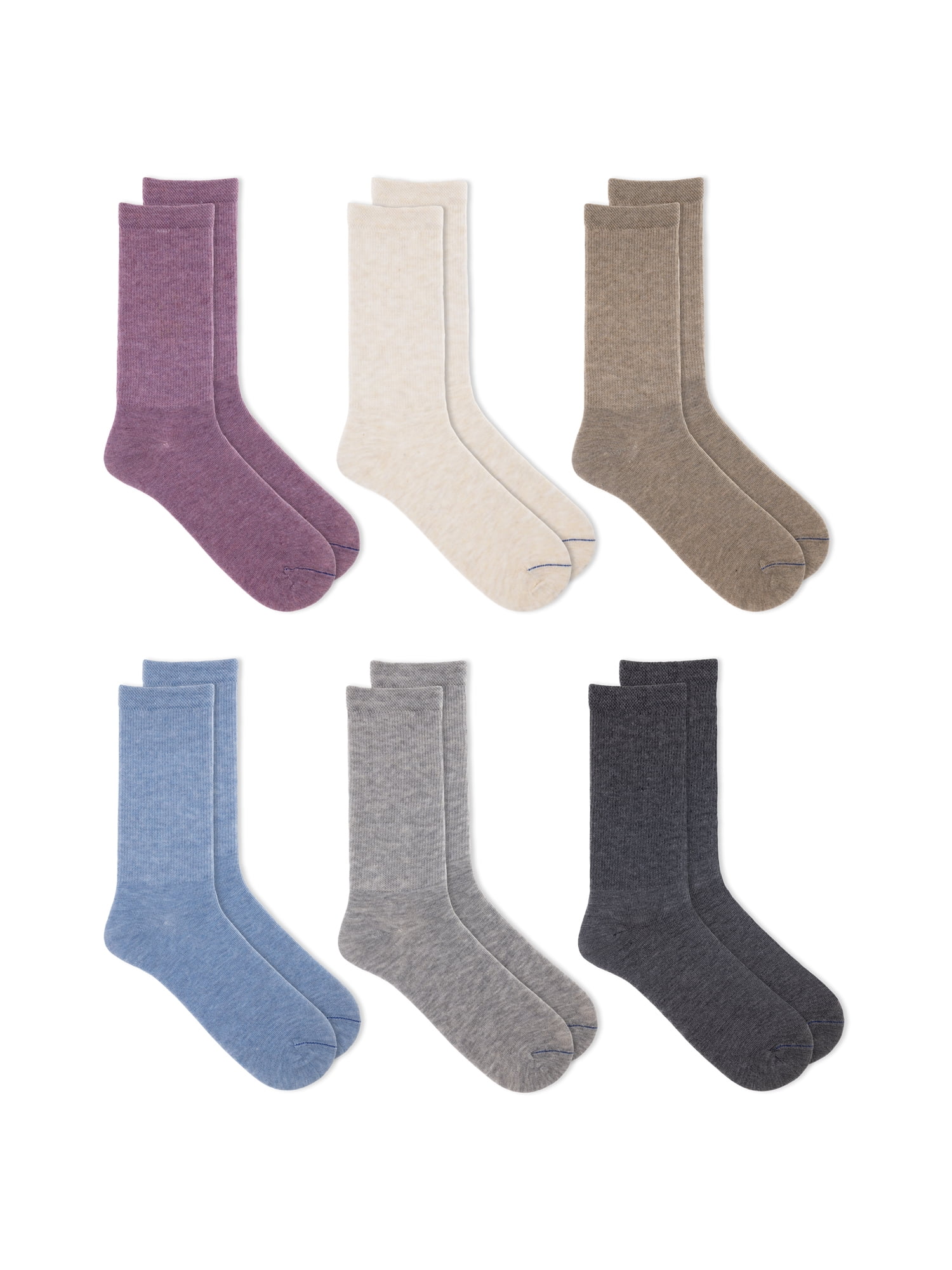 Women's Diabetes and Circulatory Crew Socks, 6 Pack, Size 4-10