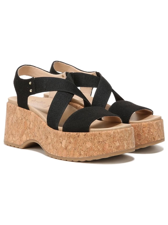 Women's Dottie Platform Sandals Black Fabric 10M