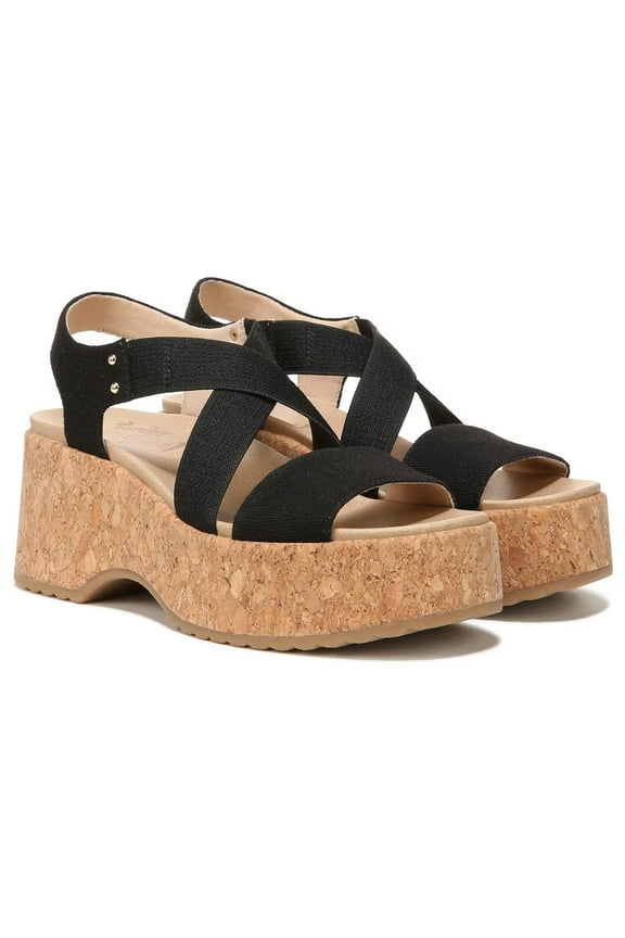 Women's Dottie Platform Sandals Black Fabric 10M