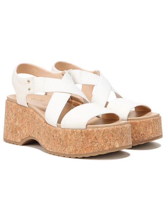 Women's Dottie Platform Sandals White Fabric 11M