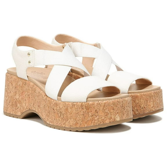 Dr. Scholl's Women's Dottie Platform Sandals White Fabric 8M