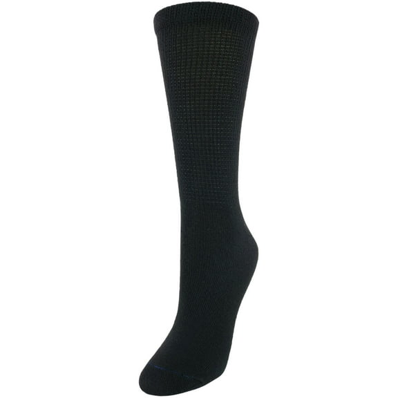 Dr. Scholl's Women's Guaranteed Comfort Diabetic and Circulatory crew 4 Pack Socks ,Black, 4-10