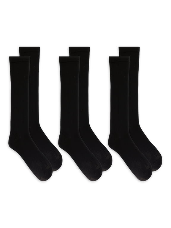 Women's Travel Compression Knee High Socks, 3 Pack