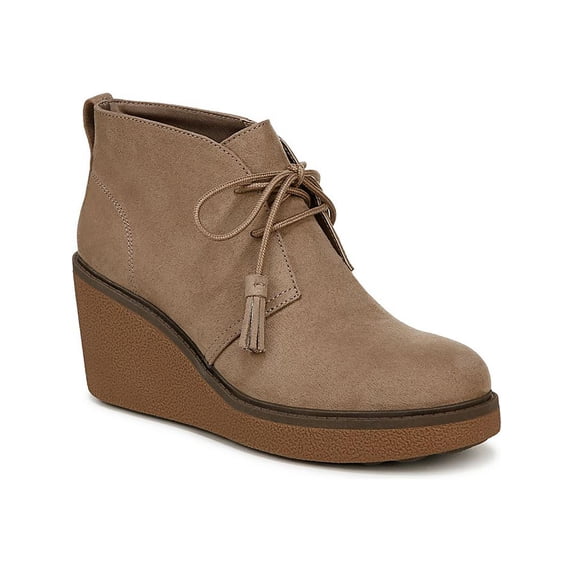 Dr. Scholl's Shoes Womens Aurora Faux Suede Ankle Wedge Boots