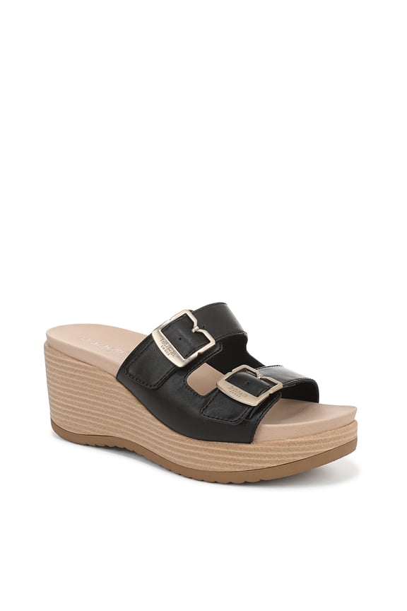 Womens Cali Breeze Platform Sandal Black Smooth 9M