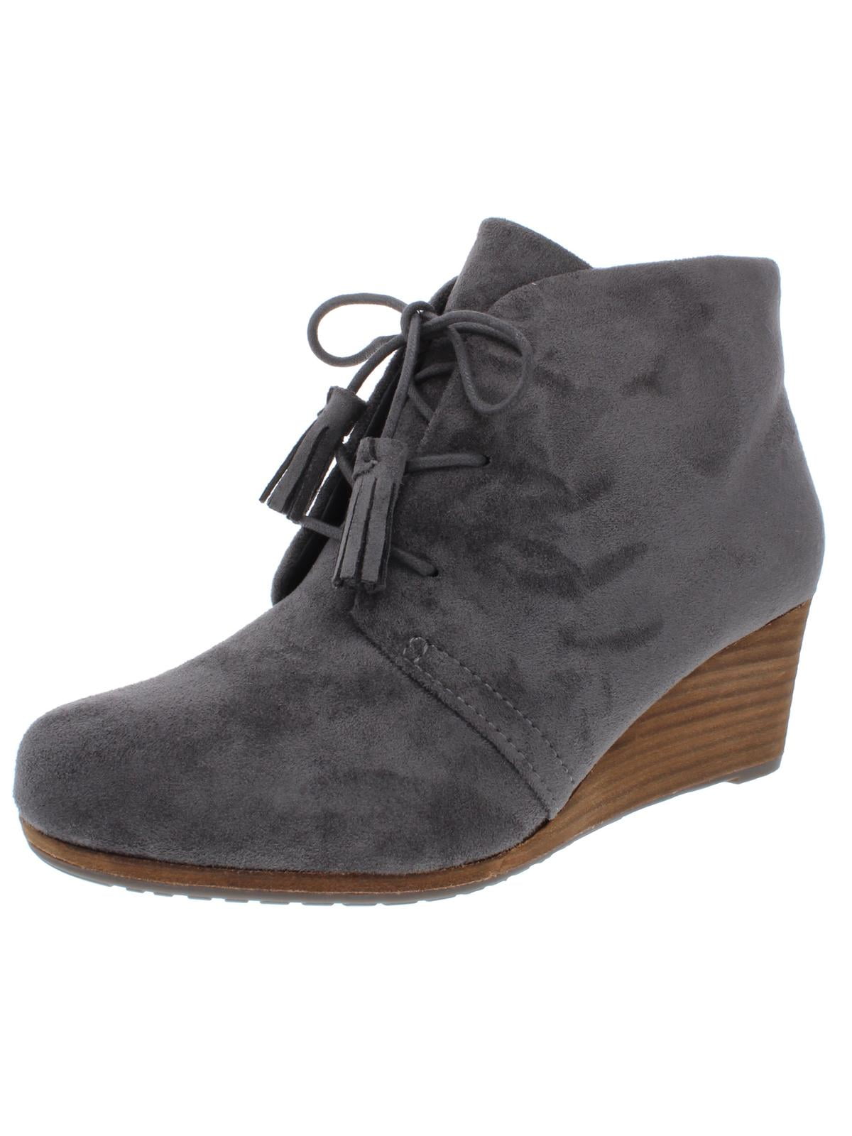 Dr. Scholl's Women's Devote Riding Faux Suede Wide Calf Boots Black Size 9M
