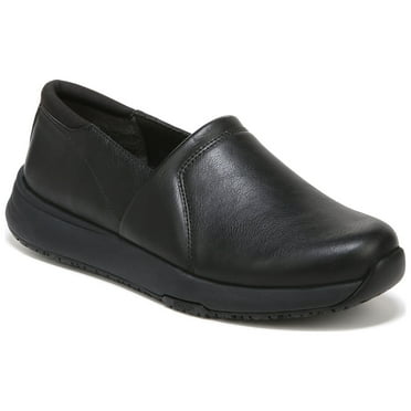 Dr. Scholl's Women's Dive In Slip Resisatnt Work Slip On Loafer Black Smooth 9W