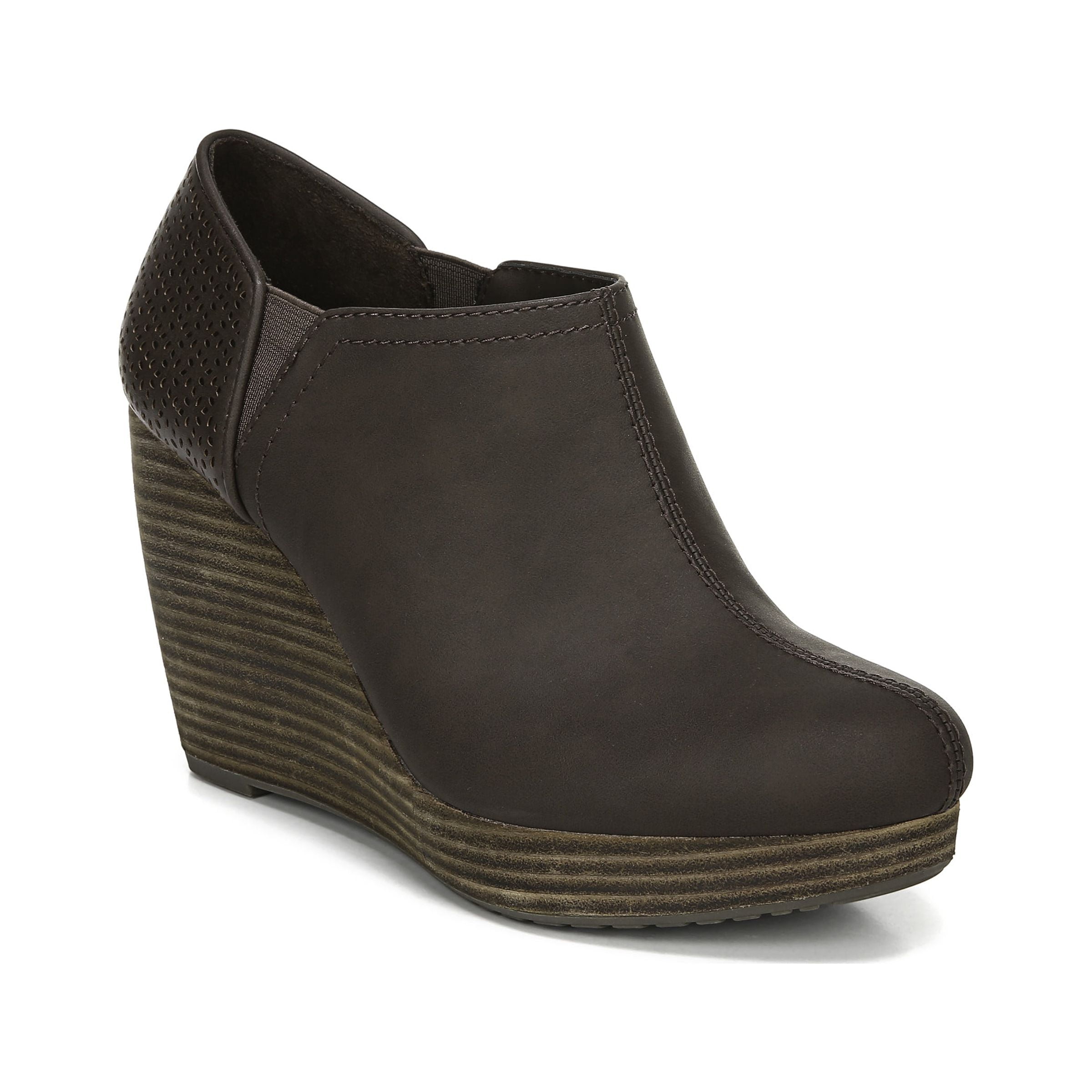Dr scholls top black wedge booties