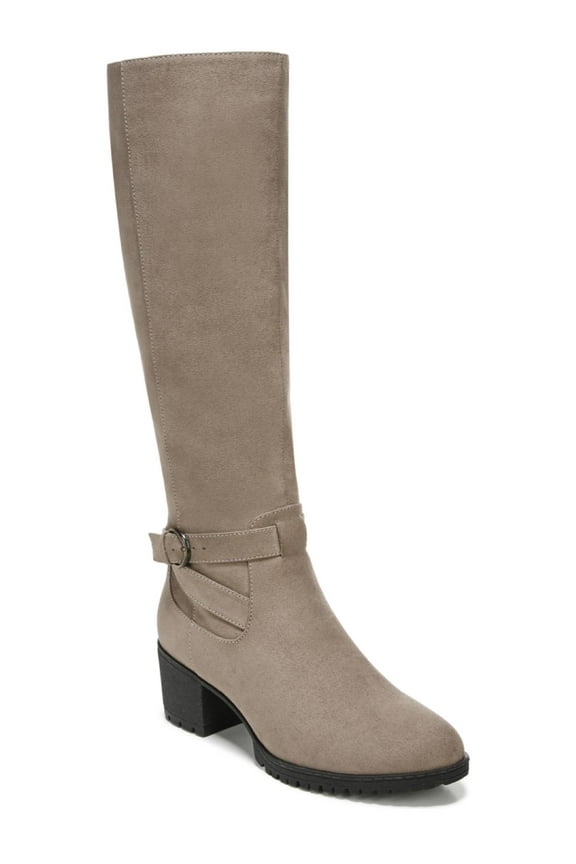 Womens Like It Faux Suede Lug Sole Knee-High Boots