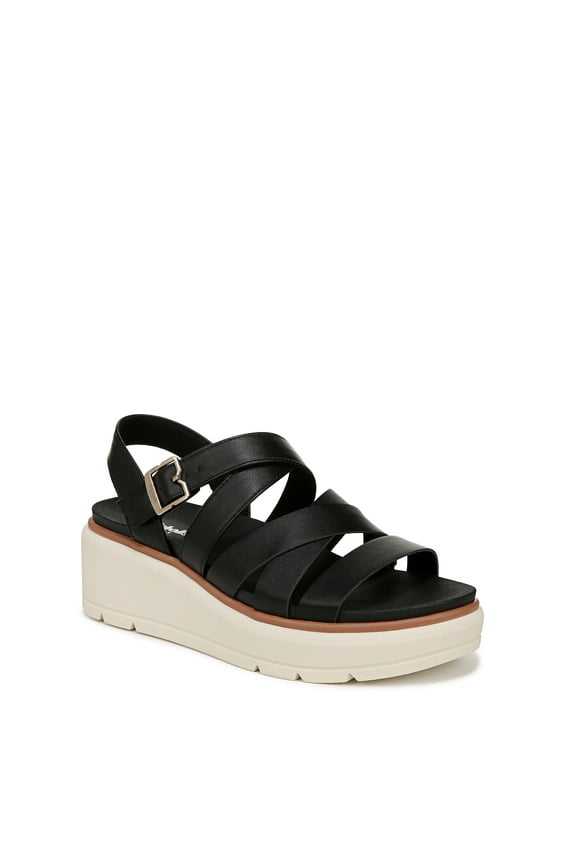 Women's Nice Day Max Sun Wedge Sandal Black Smooth 6.5M