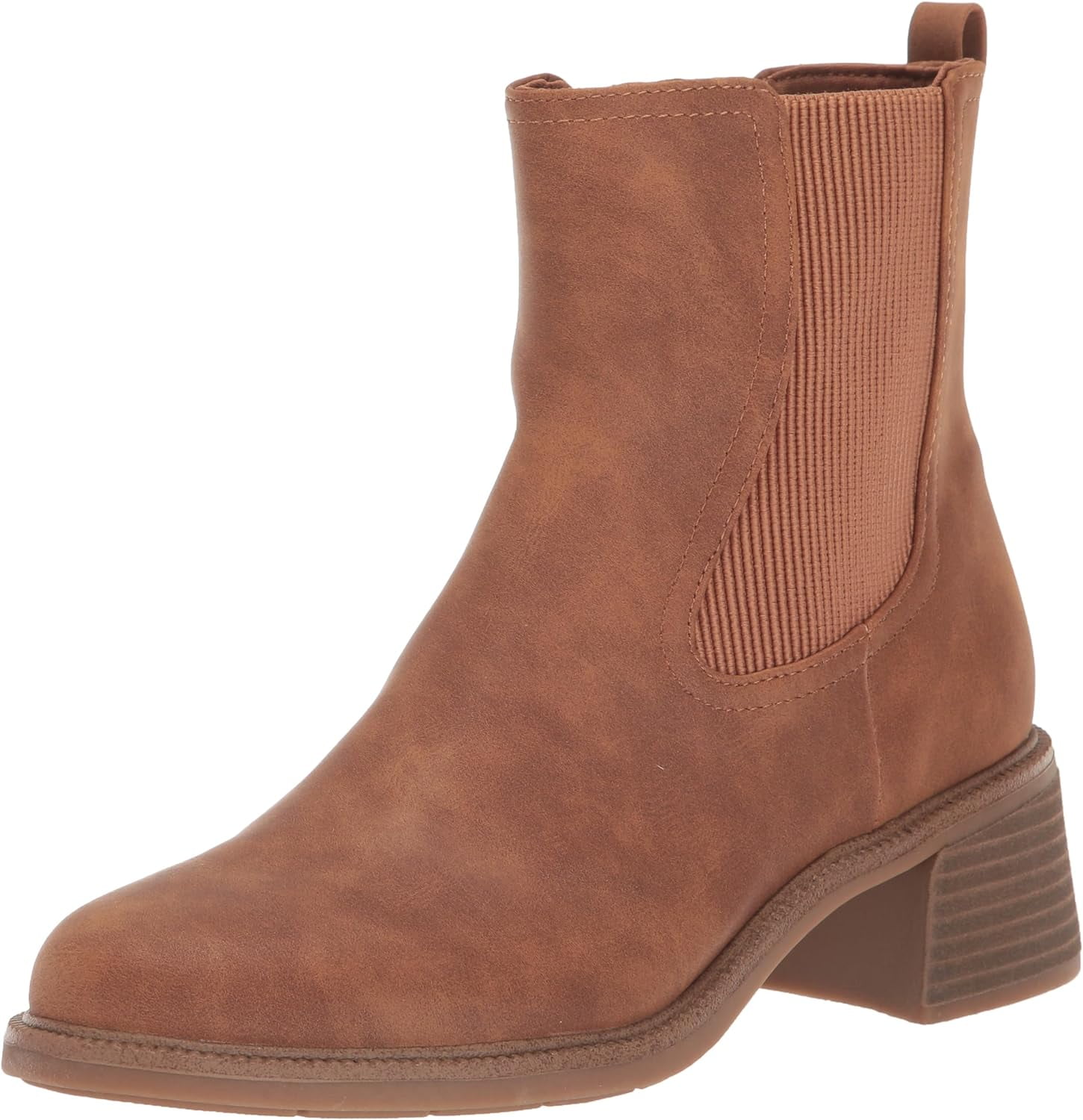 Dr. Scholl s Womens Redux Mid Calf Block Heel Boot Honey Brown Smooth 9.5M