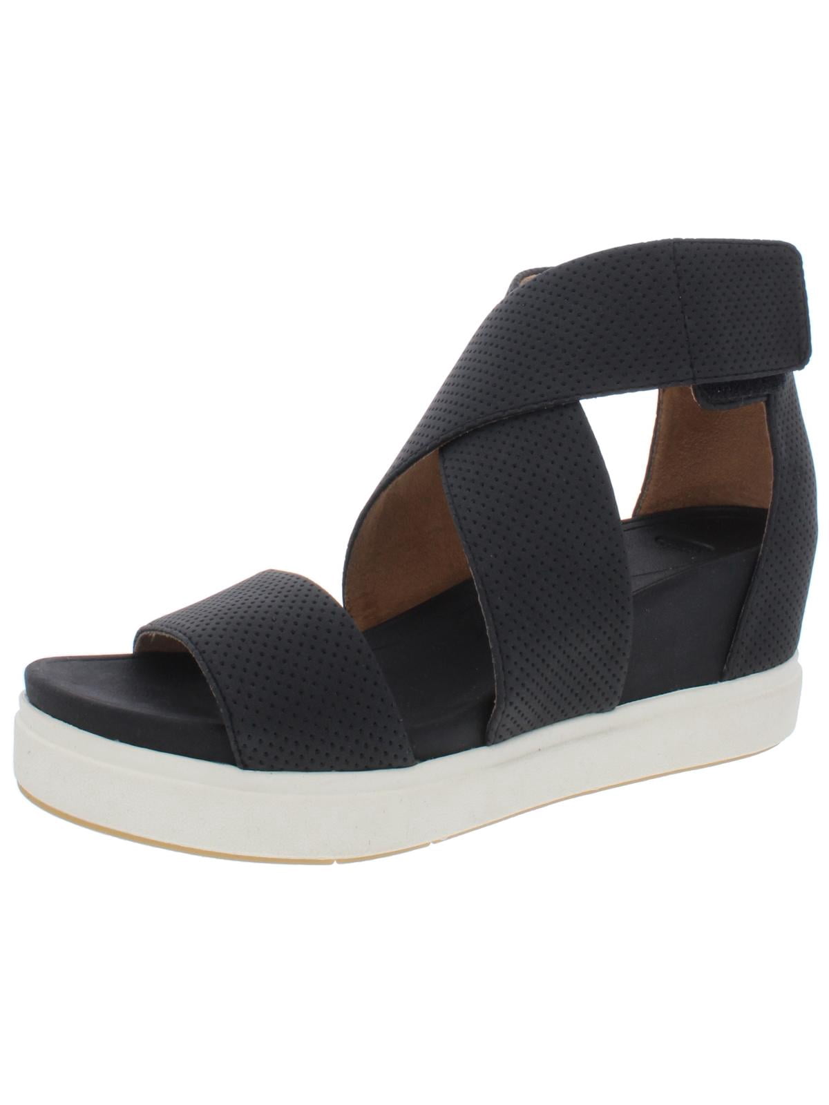 Dr. Scholl's Womens Sheena Faux Leather Ankle Strap Flatform Sandals