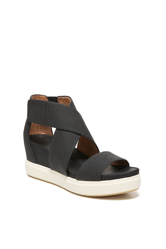 Womens Sheena Faux Leather Ankle Strap Flatform Sandals