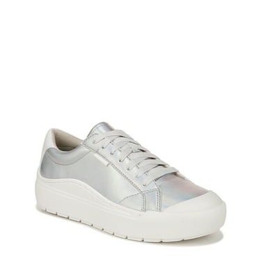 Dr. Scholl's Womens Time Off Oxfords Metallic Silver Faux Leather 6.5 M