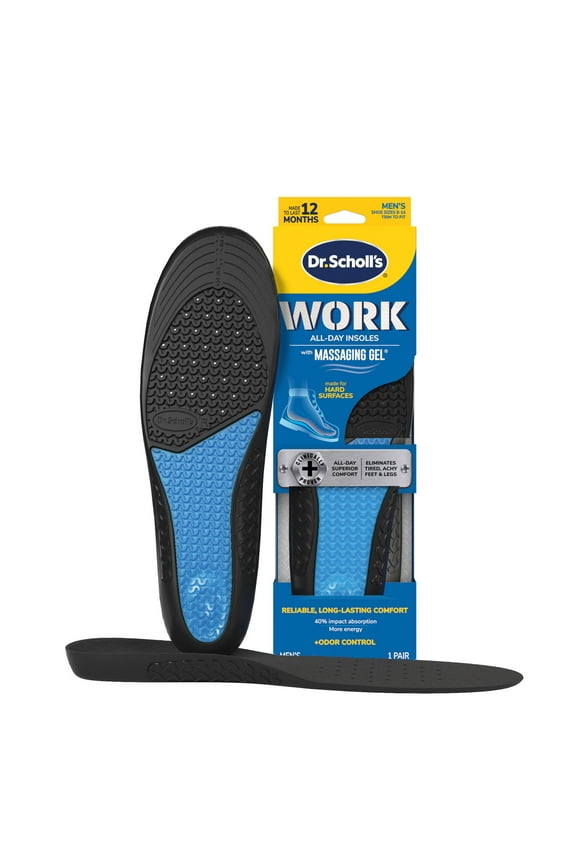 Work Massaging Gel Advanced Insoles, 1 Pair (Men's 8-14)