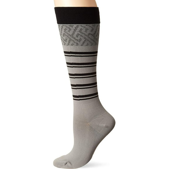 Dr. Scholl's by Scholls Wellness Company Women's Graduated Compression Socks, Black/Grey, 2-Pack