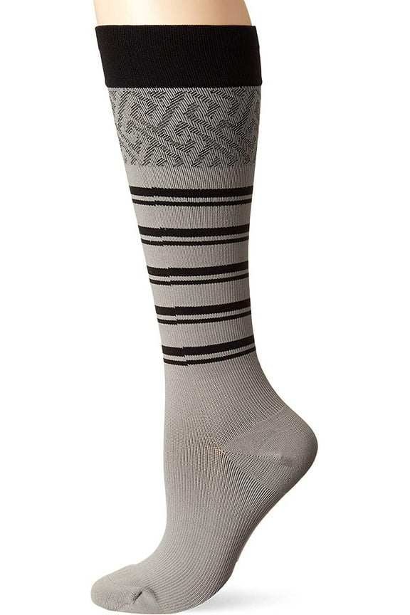 by Scholls Wellness Company Women's Graduated Compression Socks, Black/Grey, 2-Pack