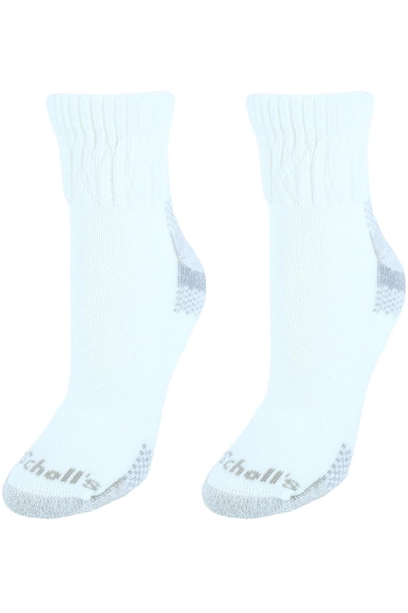Women's Advanced Relief Blister Guard® Ankle Socks 2 Pair Pack - Non-Binding, Cushioned Comfort, White,