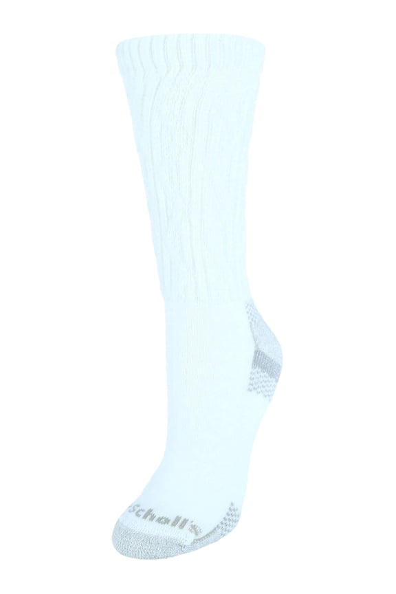 Women's Advanced Relief Blister Guard® Crew Socks 2 Pair Pack - Non-Binding, Cushioned Comfort, White,