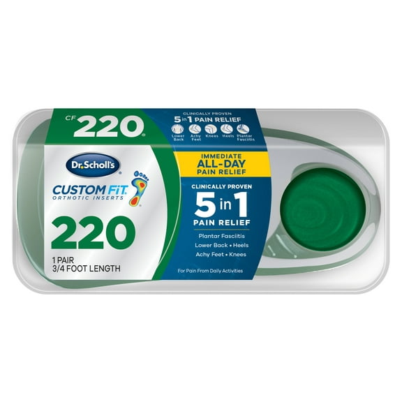 Dr Scholls Custom Fit CF 220 Orthotic Insole Shoe Inserts for Foot Knee and Lower Back Relief 1 Pair