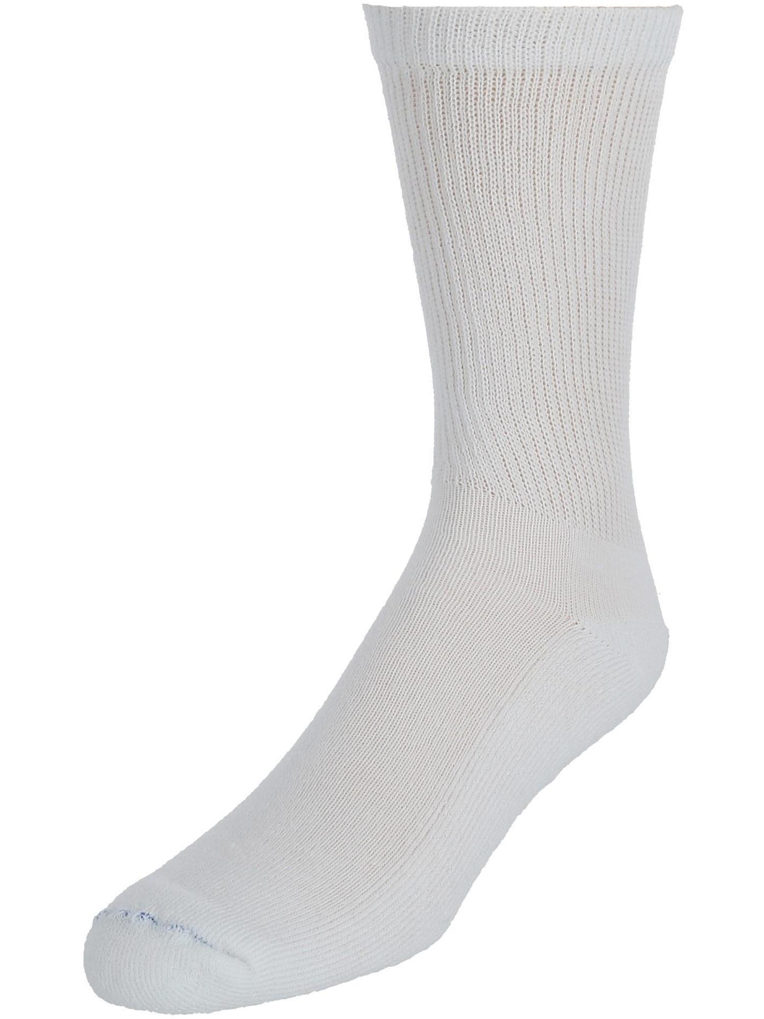 MediPeds Diabetic Crew Casual Socks with Non-Binding Top, Large, 4 Pack