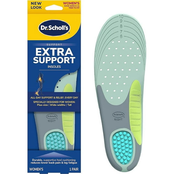 Dr Scholls Extra Support Pain Relief Orthotics Trim To Fit Inserts Insoles For Women, Size 6-11, 1 Pair..