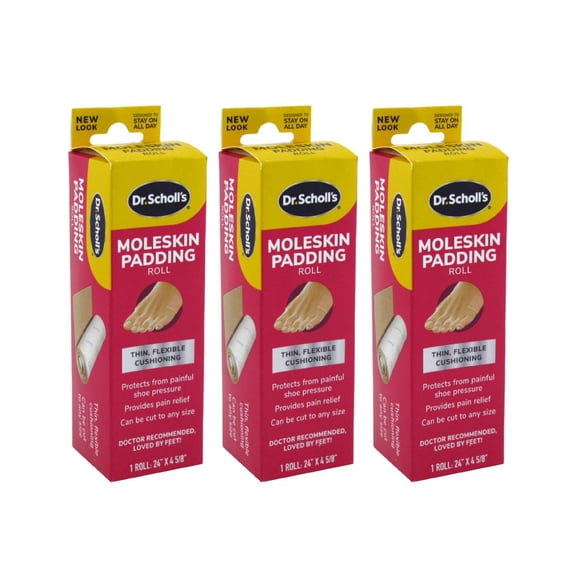 Dr. Scholls Moleskin Padding Roll (24In X 4 5/8 Pieces) (Pack of 3)