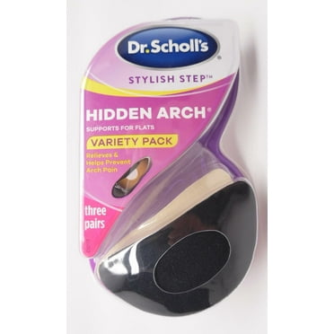 Dr. Scholls Stylish Step Hidden Arch Support for Flats, 3 Pairs 3 Pair Pack of 1