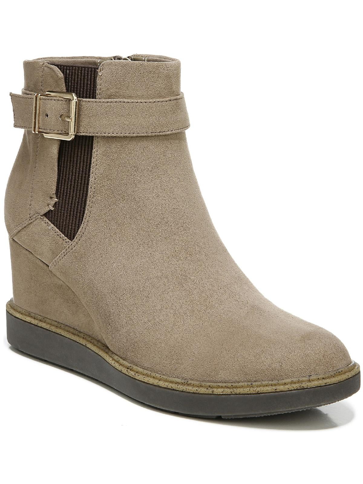 Dr. Scholl s Shoes Womens Jacinda Faux Suede Buckle Ankle Boots