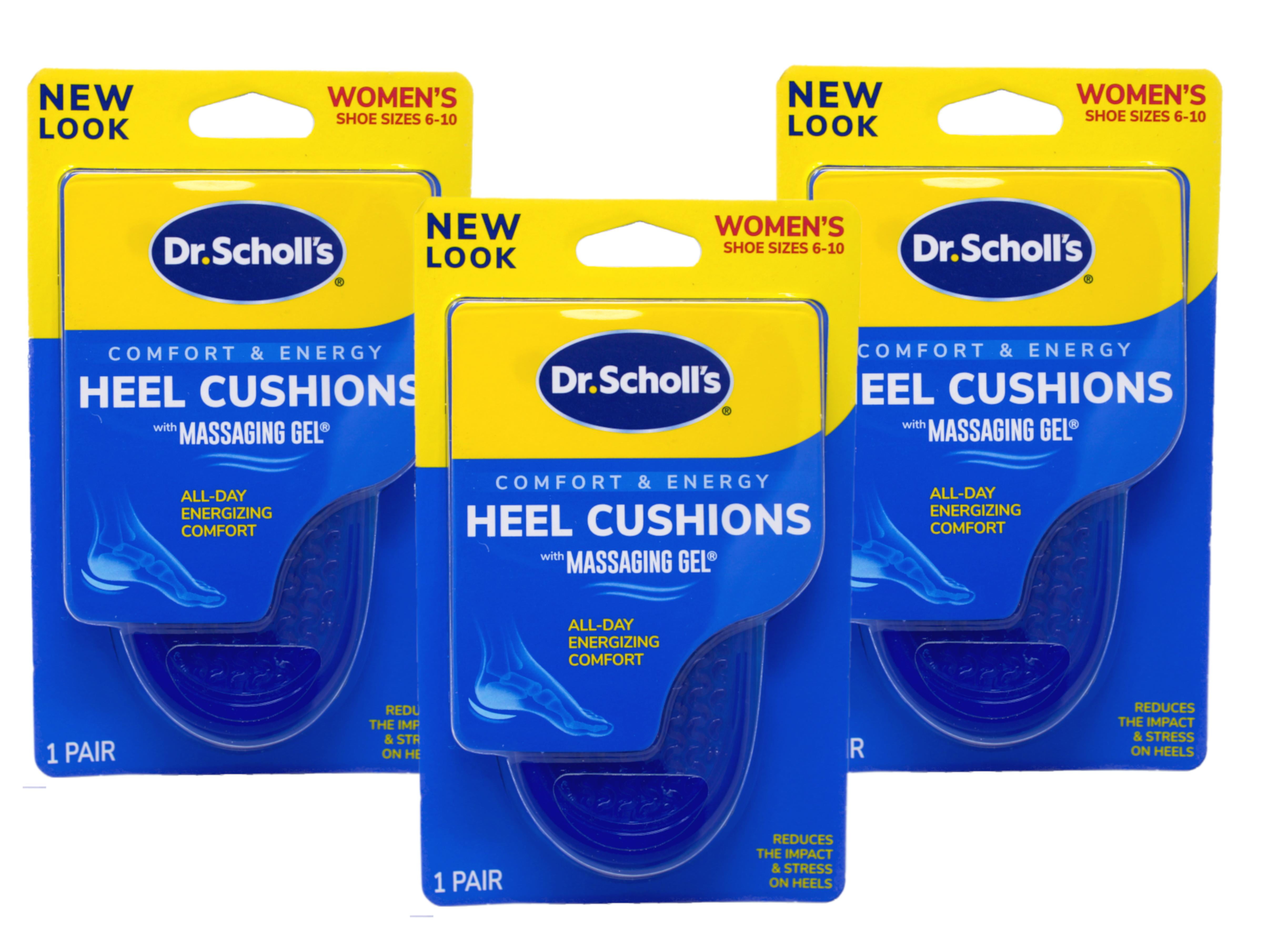 Dr. Scholls Womens Gel HEEL Cushion Insoles Massaging ( 3 pairs )