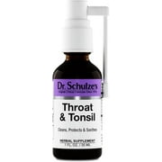 Dr. Schulze's Throat & Tonsil | Cool, Soothe & Protect | Herbal Supplement | Vegan & Kosher | Powerful & Effective | Easy Spray Nozzle | 1 oz Bottle
