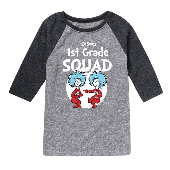 Dr. Seuss - 1st Grade Squad Thing 1 and Thing 2 - Youth Raglan Graphic T-Shirt